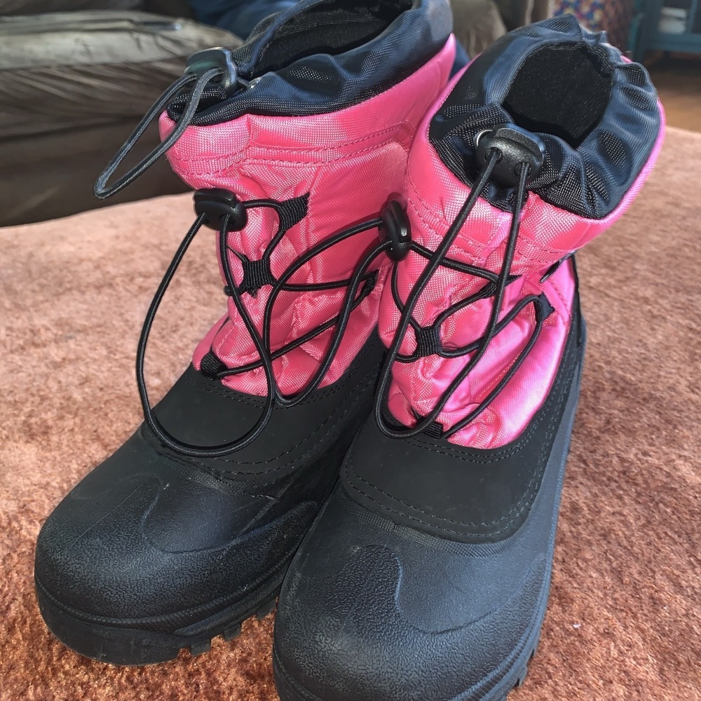 Tamarack Kids Size 4 Pink Black Snow Boots Skiing Hike Snowboard‎ Cold